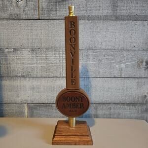 Boonville Beer Tap Handle–Boont Amber Ale–Boonville Brewery–Wood & Brass Styler